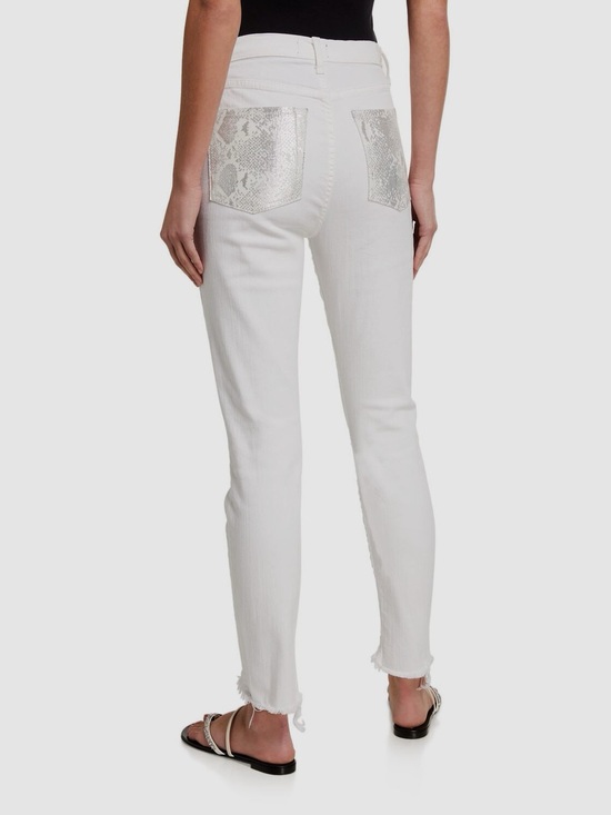 7 For All Mankind Denim - $225 Retail 7FAMK Womems White Metallic Skinny